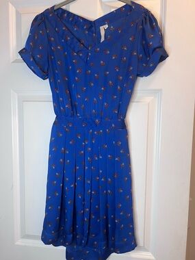 Reformation Reformed Urban Outfitters Blue Short-Sleeve Midi Dress Back cut out